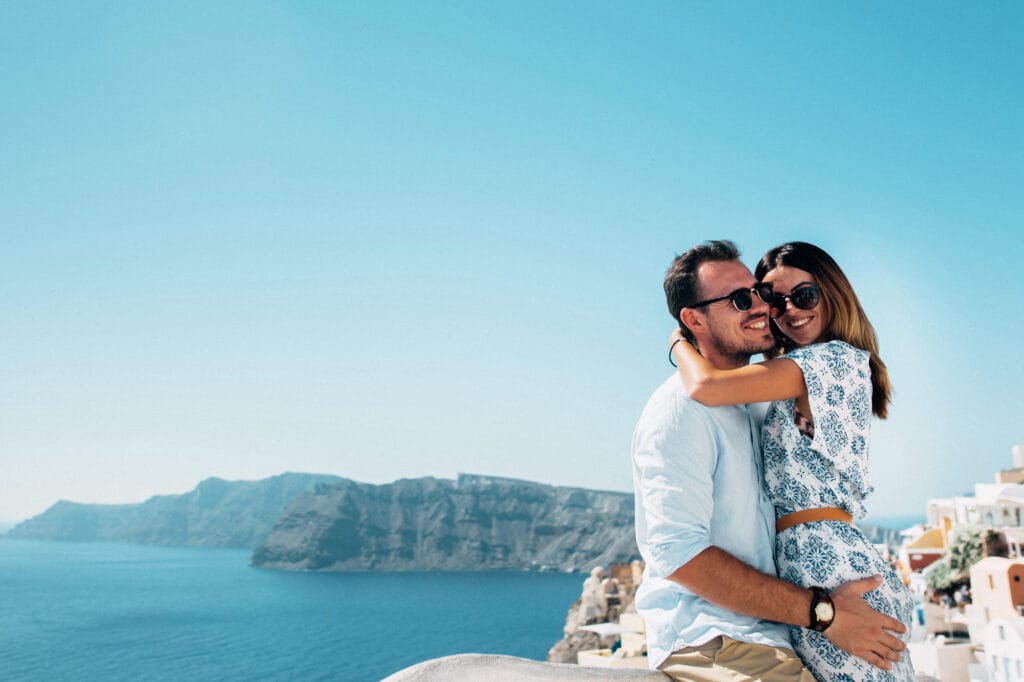 Couple in Santorini, Greece
