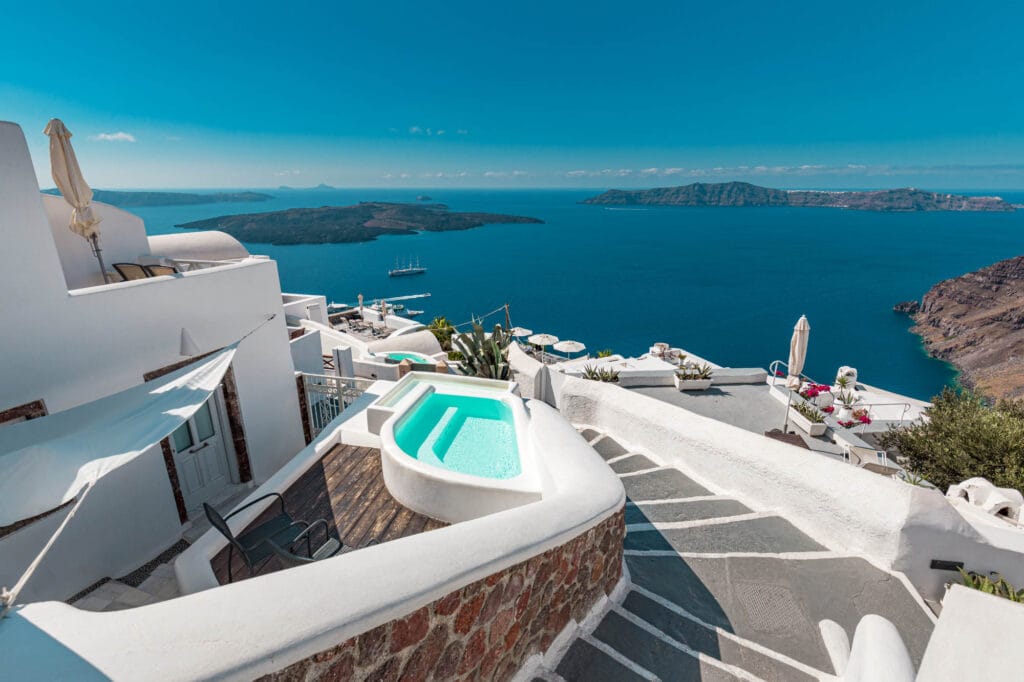 Santorini caldera panoramic view