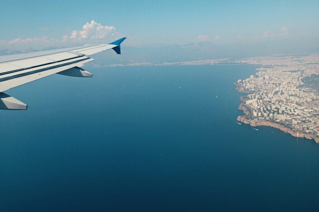 Santorini by airplane