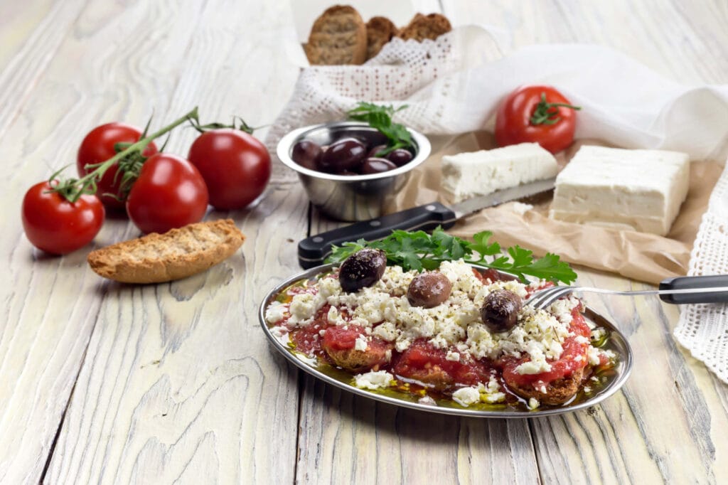 Greek meze table spread dishes
