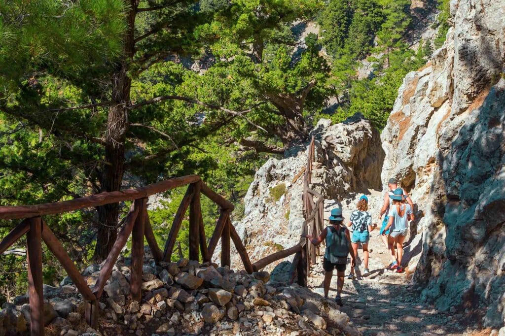 samaria gorge crete hiking spring green